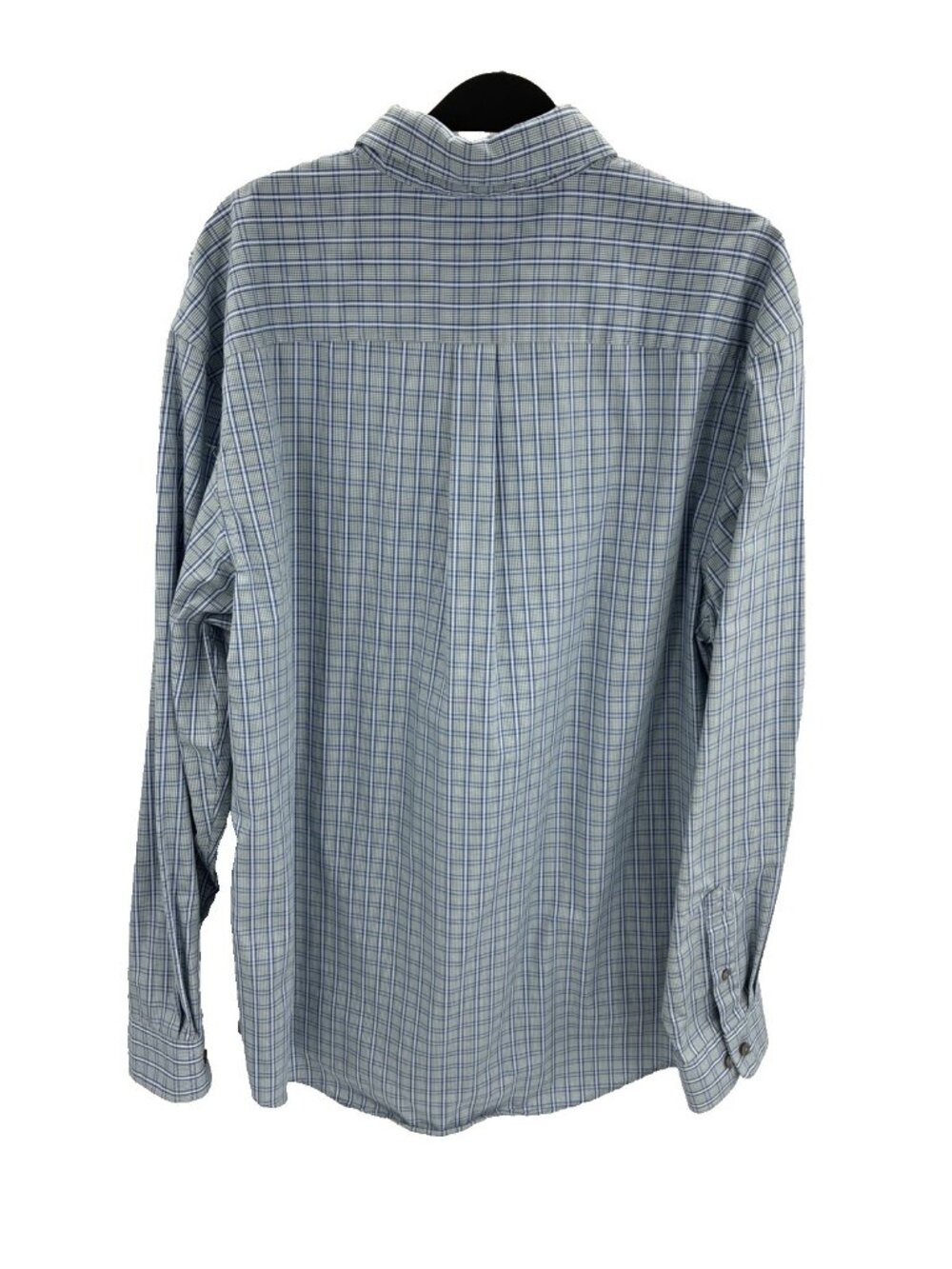 Van Heusen Mens Button Down Shirt Blue Plaid Cotton Dress Shirt L 16 16.5 - Picture 4 of 6